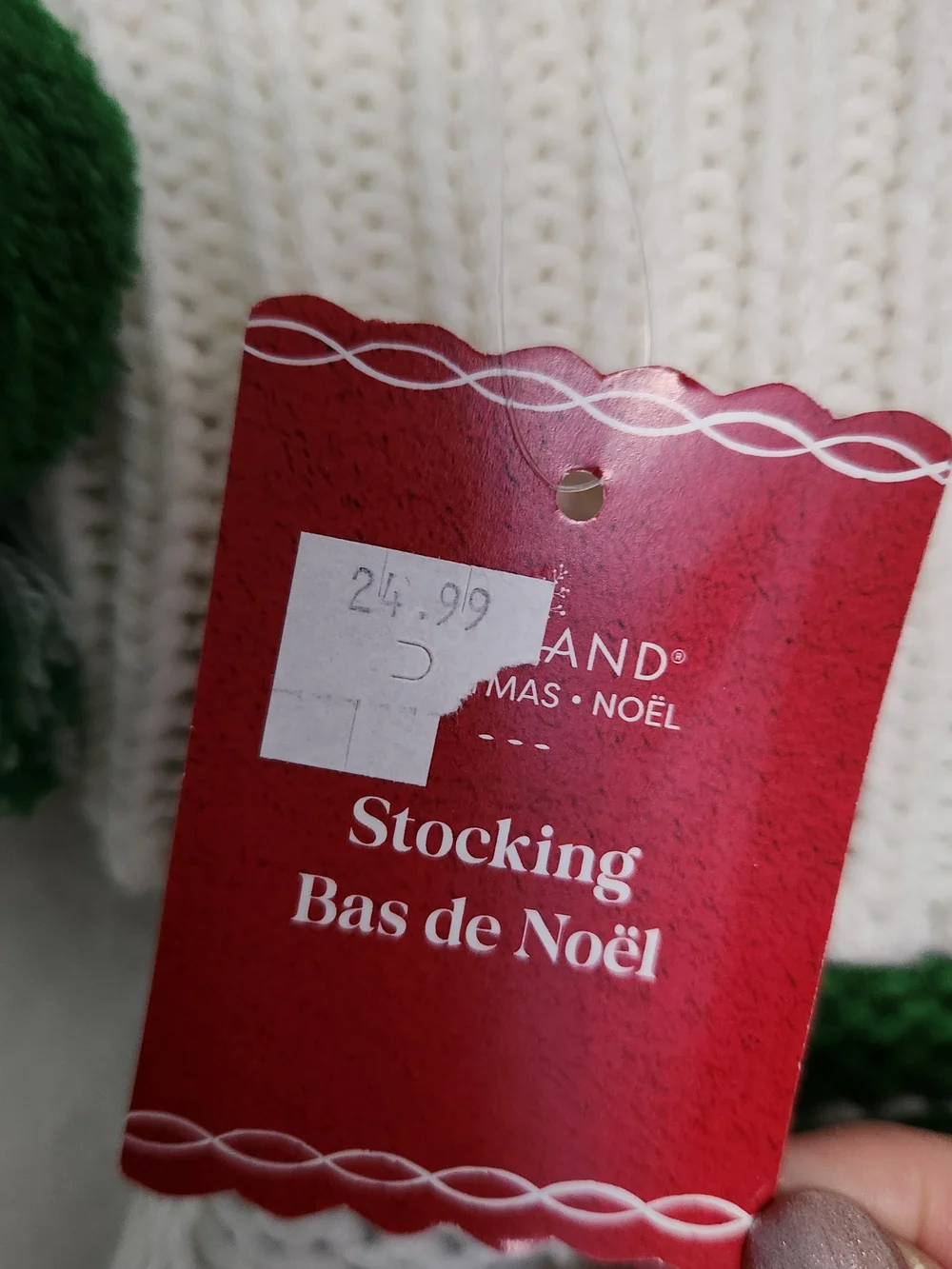 Ashland Christmas Noel Holiday Stocking Knit Green And White Striped